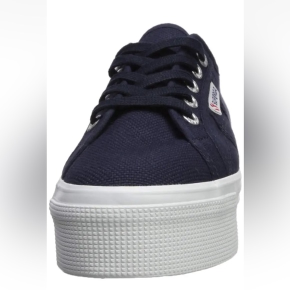 Superga 2790 Navy Platform Lace up Sneaker 9.5 - Picture 2 of 10